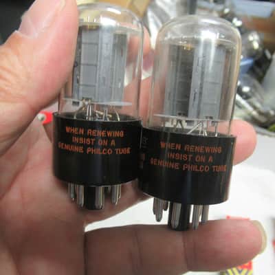 perfect match pair philco  RCA 6sn7 gtb 1950 image 3