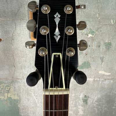 Heritage H-150 Custom Shop Electric Guitar with Bigsby Tailpiece and Case - Space Black (Artisan Aged) image 7
