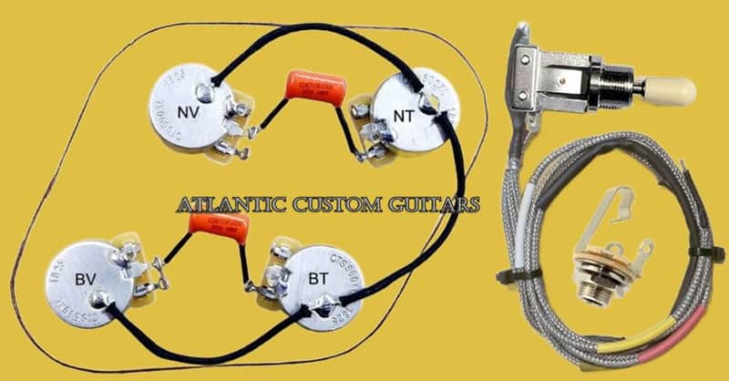 Atlantic Custom Guitars Premium Full Wiring Harness for Gibson Les Paul with Custom 525k CTS Pots image 1