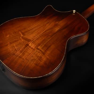 2022 Taylor Builder's Edition K24ce V-Class - Kona Burst | USA All Solid Grand Auditorium Acoustic Guitar Koa Beveled Armrest Cutaway ES-2 Pickup Paua Abalone Purfling | OHSC image 13