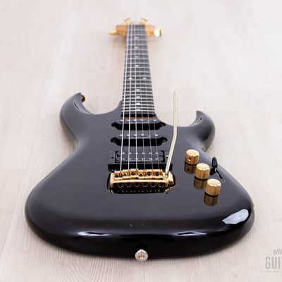1990s Aria Pro II Custom Shop Gerry McGee Signature The Ventures SSH Superstrat, Trans Black w/ Seymour Duncan, Japan image 10