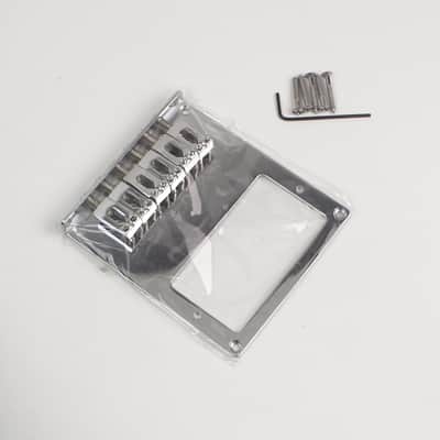 Tele style Guitar bridge w/ Humbucker pickup hole ,Modern 6-Saddle ,Chrome