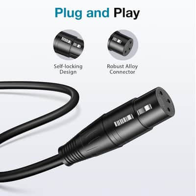 Xlr Microphone Cables, 3 Feet 2 Pack Oxygen-Free Copper Male To Female 3-Pin Balanced Xlr Mic Cables Cord For Speaker Podcast Audio Mixer Dmx Effector Amplifier Sound Card, Black image 5