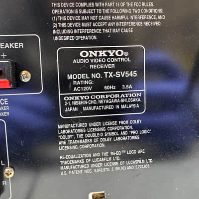 Onkyo TX-SV545 Receiver HiFi Stereo Vintage Audiophile 5.1 Channel Phono Zones image 6