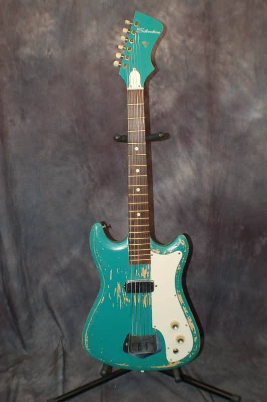 1965 Silvertone Model 1413 Single Kay Pancake Case Pickup Pro | Reverb