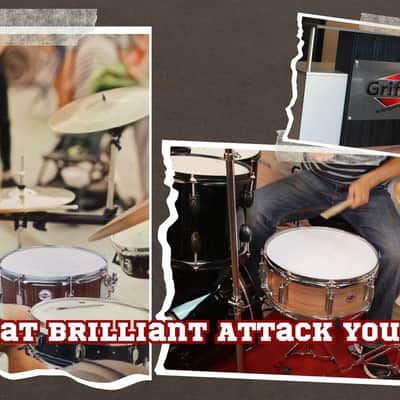 GRIFFIN Snare Drum - 14X5.5" Poplar Wood Shell Acoustic Percussion Head Kit Set image 7