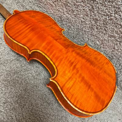 Unlabeled 3/4 Violin Flame Maple w/ Case & Bow A image 8