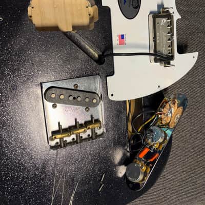 5.88 lbs Fender Brad Paisley Road Worn Telecaster w/ Lollar Imperial Low-Wind Humbucker Upgraded Modifed SH 2025 - Present Black Sparkle Nitro image 7
