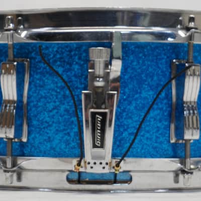 LUDWIG  CLASSIC JAZZ FESTIVAL 14"X5" SNARE DRUM 1970s - Blue Sparkle image 8