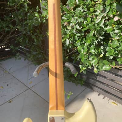 Fender Pawn Shop Mustang Bass 2013 - 2014 - Olympic White with Racing Stripe image 7