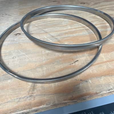 Pair of 12" Slingerland Radio king hoops - single flange 40s-50s - Nickel image 4