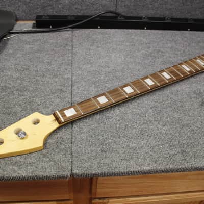 Nameless Jazz Bass Neck Reverse headstock/ Left Handed Block Inlays image 1
