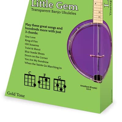 Gold Tone LG-A Little Gem See-Through Banjo Ukulele Amethyst w/Gig Bag image 6