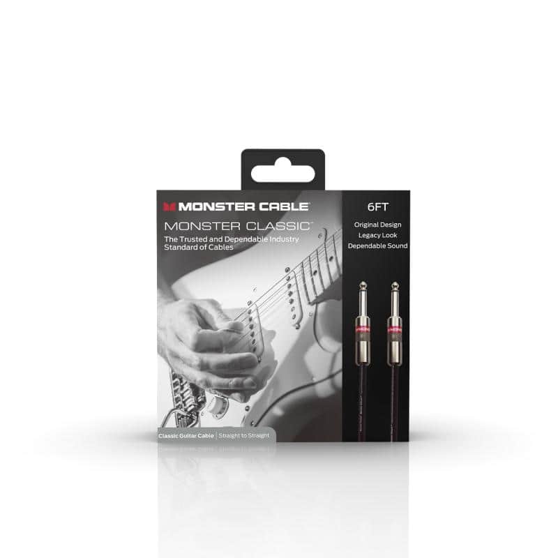 Monster Classic 6 ft/1.8m - straight 1/4" plugs (600645) - Black image 1