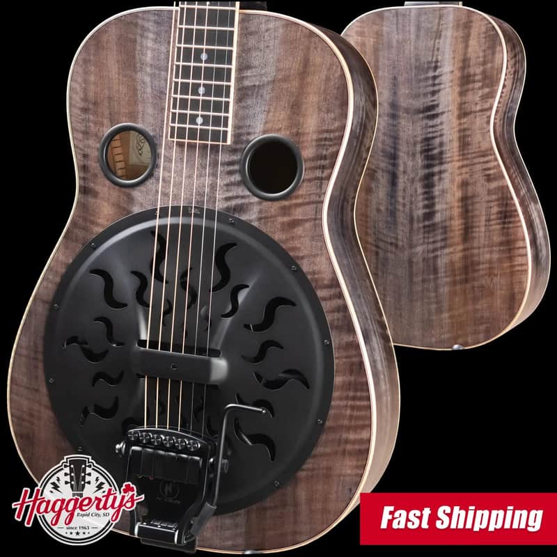 Beard Legacy-E HipShot DoubleShot Square Neck Resonator Guitar - Black Ice 2-Tone Custom Horse Chestnut with Hardshell Case image 1