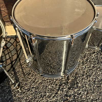 Pearl Export Series 5-Piece Drum Kit & Pearl ISS Pair - Cool Chrome Wrap Finish image 8