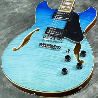 Ibanez AS73FM Artcore Azure Blue Gradation Semi-Hollow Body image 1