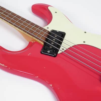 Mosrite Ventures Bass 1965 Custom Color Strawberry Red image 6