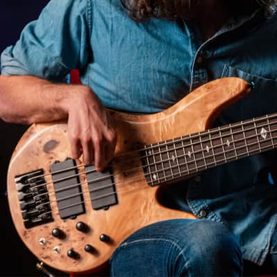 Michael Kelly Pinnacle 5-String Electric Bass (Natural Burl) *USA Small Business* image 2