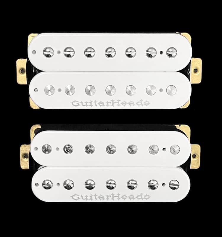 GuitarHeads PRIME-7 Humbucker Pickups - 7-STRING - Bridge/Neck Set of 2 - WHITE image 1