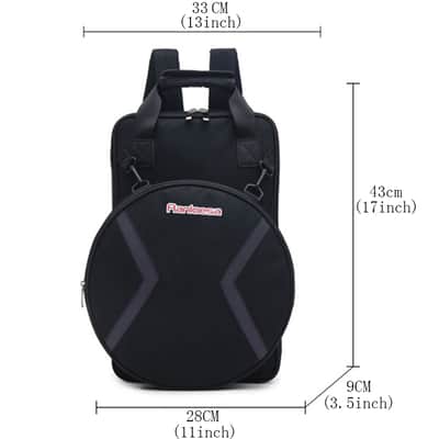 Drum Practice Pad Bag Backpack with Detachable Accessory Pouch image 8