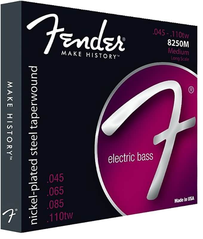 Fender 8250 Bass Strings, Nickel Plated Steel Taperwound, Long Scale, 8250M .045-.110 Gauges, (4) Standard image 1