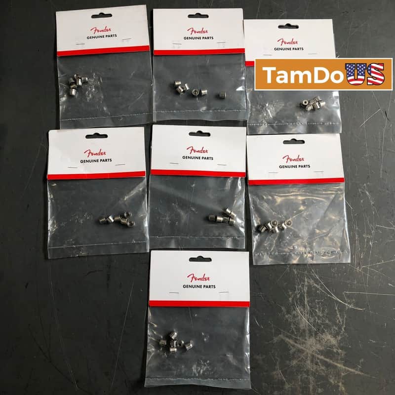 (Lot of 7) Genuine Fender Original Telecaster String Ferrules Chrome 0994918000 image 1