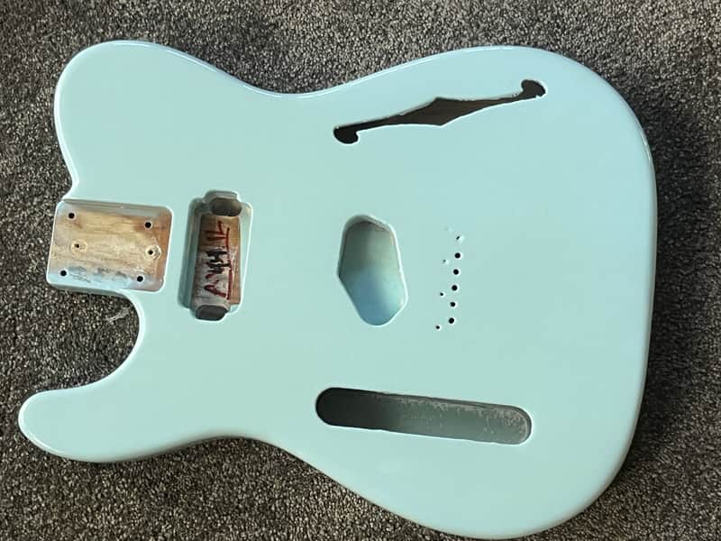 lefty G&L Fullerton ASAT Classic Bluesboy Thinline guitar body Sonic Blue USA image 1