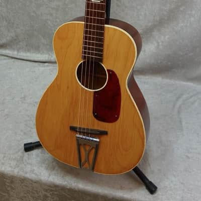 Stella Harmony F-66 USA made acoustic guitar with chipboard case image 11