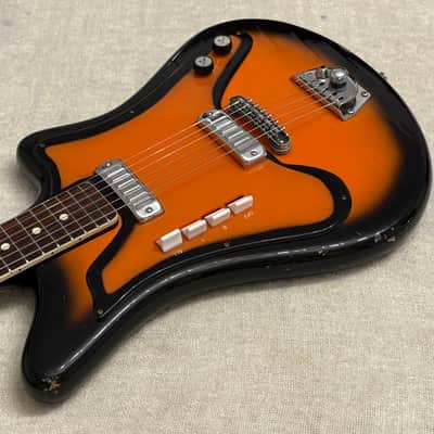 1960’s D’Scala Deluxe Electric Guitar Orange & Black Made in Italy Rare Bizarre + Case image 8