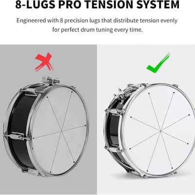 Snare Drum Kit, 14" x 5.5" Marching Snare Drum + Storage Padded Bag + Silent Mute Pad + Pair Of 5A Drumsticks + Drums Key, Portable Drums Hardware Set for Adults Kids Student Beginners (Black) image 2