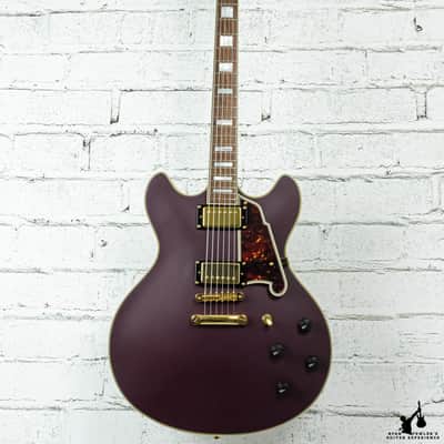 D'Angelico Deluxe Series Limited Edition DC Non F-Hole "One Off" Matte Plum w/ OHSC image 3