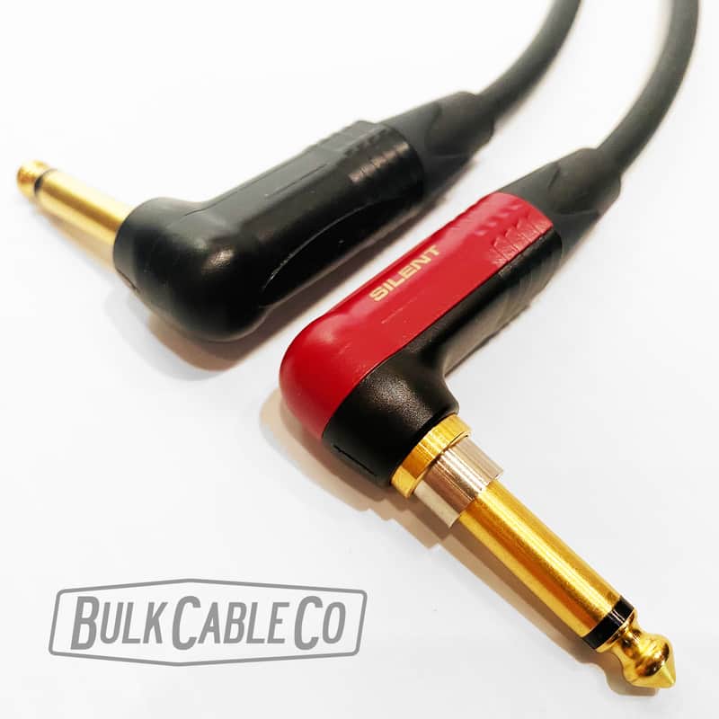 3.5 FT - Mogami 2524 Silent Guitar Cable - Neutrik "No Pop" Right Angle Connector To Neutrik Right Angle Gold Right Plug - NP2RX-AU-SILENT To NP2RX-B Ends image 1
