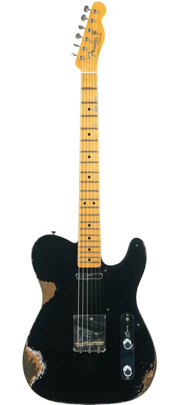Fender Custom Shop Double Esquire Roasted Pine Relic Black 2022 image 1