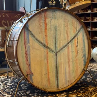 VINTAGE 1940's Leedy Trap Kit in Natural Mahogany - 14x28, 7x11, 9x13 image 3