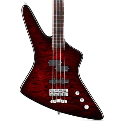 Warwick Custom Shop Reverso Rex Brown Signature Bass, Burgundy Blackburst Transparent High Polish image 1
