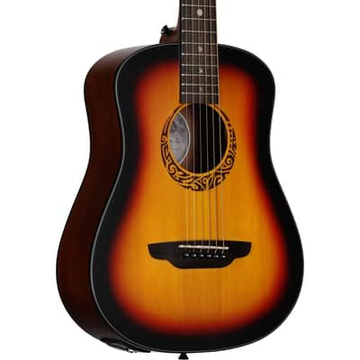 Luna Safari Tribal Travel Acoustic-Electric Guitar, Left-Handed (with Gig Bag) image 1