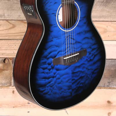 Ibanez AEWC16QA Acousitc/Electric Guitar Transparent Blue Sunburst image 2