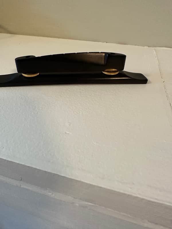 Custom Built Jazz guitar bridge - Polished ebony image 1