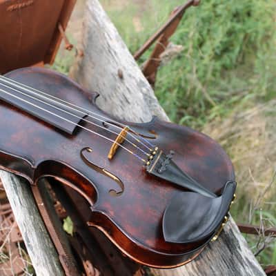 Crow Creek Fiddles Hoedown Special 4/4 size Handmade Fiddle / Violin with Case 2025 - Dark Rustic Brown image 5
