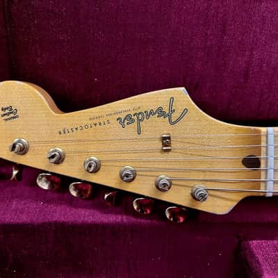 1956 Fender Stratocaster Masterbuilt By Dennis Galuszka Fiesta Red  Gold Hardware Journeyman Relic image 17
