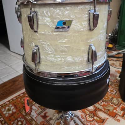 Ludwig  Rack Tom 14x10 Players  1970s  - White Marine Pearl image 1