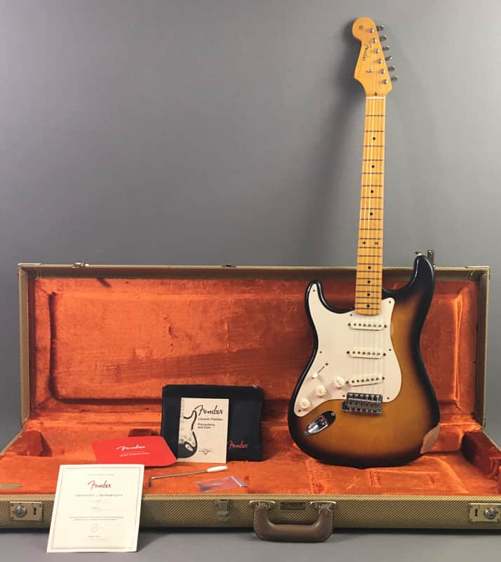 LEFTY! Fender American Vintage ‘57 Reissue Strat Ash Clapton Brownie Tribute Stratocaster Custom Relic Nitro 7.6 Lb HSC image 1