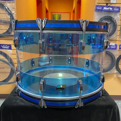 Ludwig Vistalite 50th-Anniversary Pro Beat 3-Piece Shell Pack with Matching Snare Drum; Blue/Clear/Blue image 13