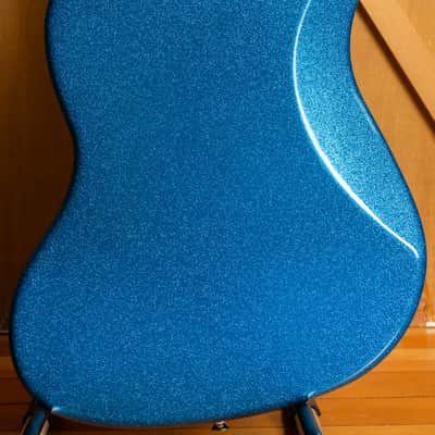 Fender USA neck on a custom Thinline Jazzmaster body Blue Sparkle offset - Bare Knuckle and The Creamery pickups image 5