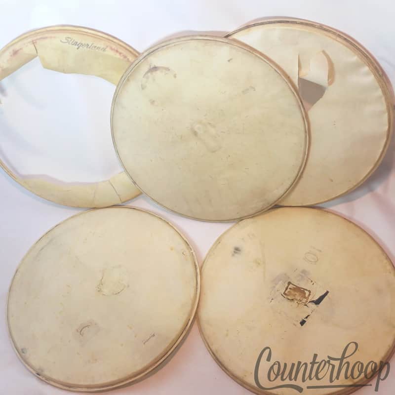 Slingerland 5x 22"Calf Skin Bass Drum Heads Calfskin Batter/Resonant Vintage 50s image 1