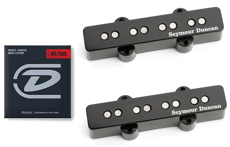 Seymour Duncan Vintage Jazz Bass Pickup Set SJB-1b Bridge & SJB-1n Neck ( DUNLOP BASS STRINGS ) image 1
