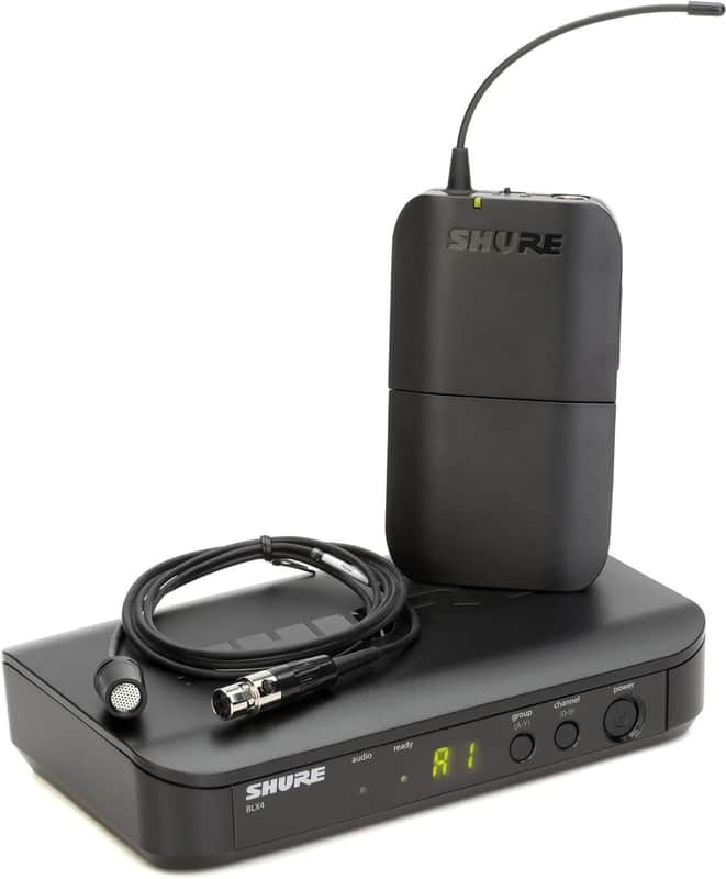 Shure BLX14/CVL UHF Wireless Microphone System - Perfect for Interviews, Presentations, Theater - 14-Hour Battery Life, 300 ft Range | Includes CVL Lavalier Mic, Single Channel Receiver | H10 Band image 1