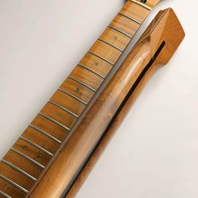 Roasted Tiger Flame Maple Strat Style Guitar Neck, 22 Frets image 6