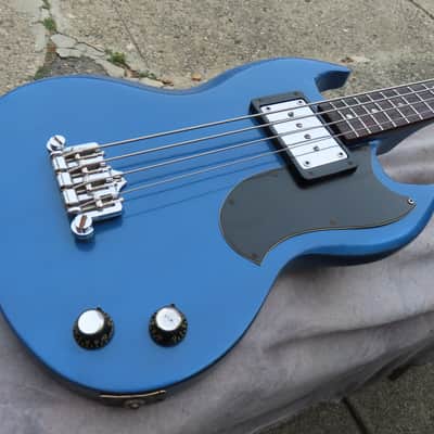 GIBSON EBO early 1970 PELHAM BLUE SLOTTED HEADSTOCK ORIGINAL refinished image 3